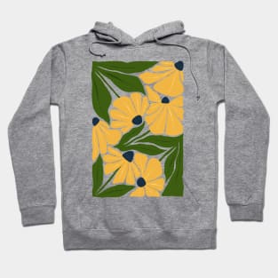 Yellow Green Abstract Flowers Hoodie